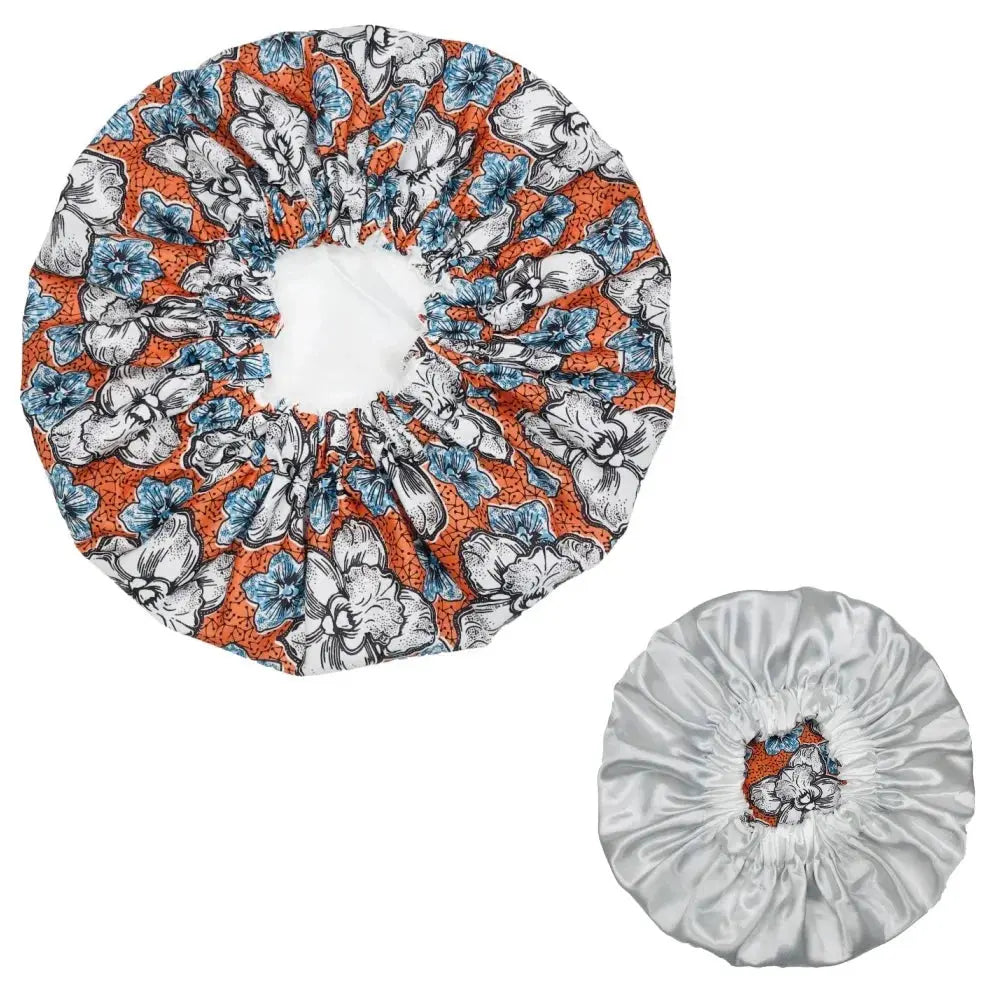 New Extra Large Women African Pattern Print Fabric Ankara Bonnets Satin Lined Bonnets Night Sleep Hat Ladies Turban Wholesale RosyasT