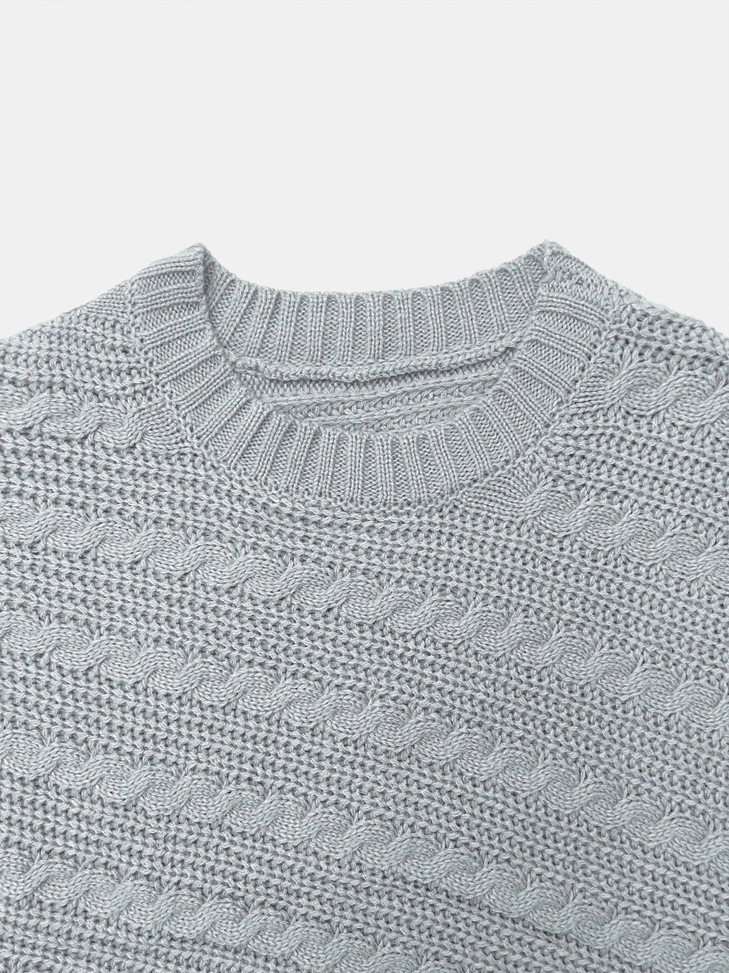 Autumn and winter women's round neck solid color button rope loose and versatile woolen pullover top RosyasT