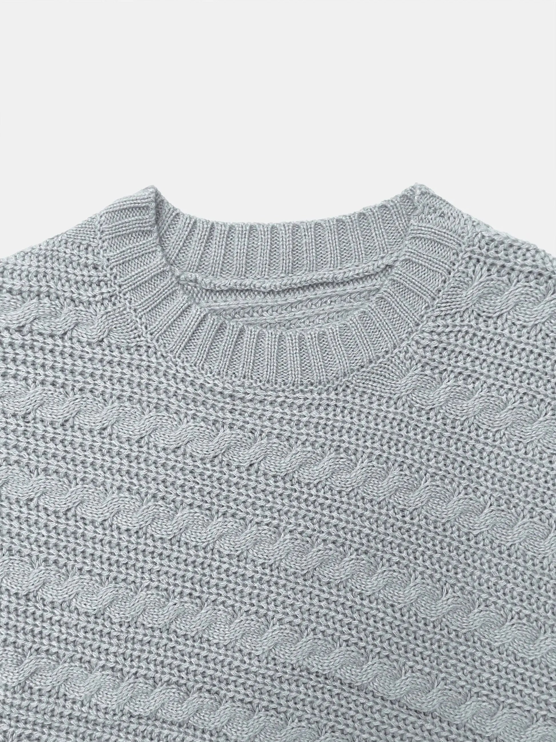 Autumn and winter women's round neck solid color button rope loose and versatile woolen pullover top RosyasT