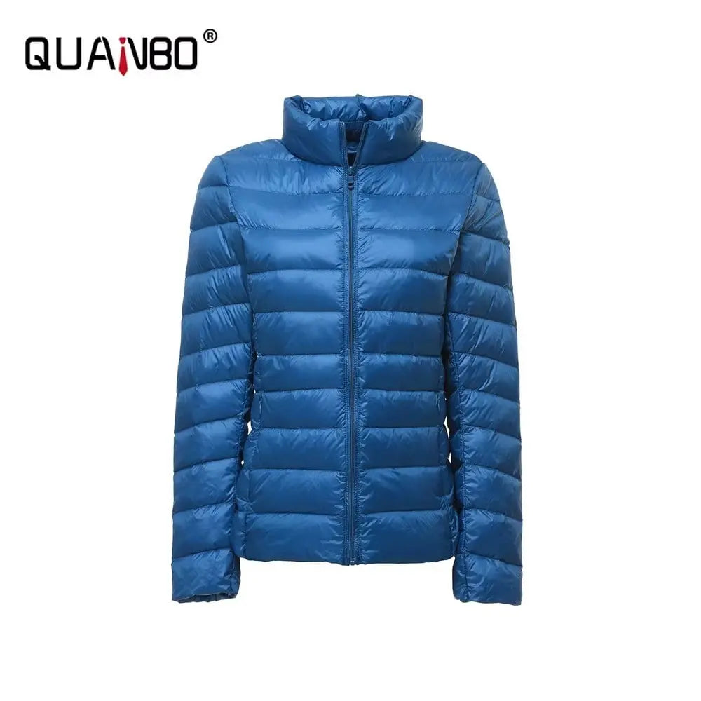 Women Fall Jacket Fashion Short Ultra Lightweight Packable Puffer Coats  Female Down Warm Slim Fit RosyasT