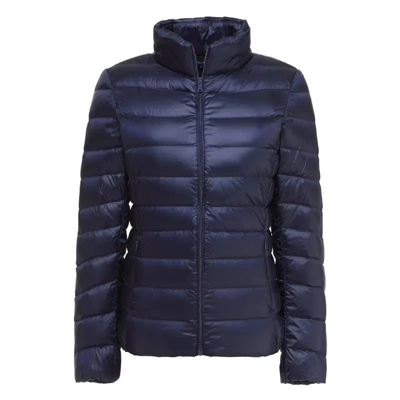 Women Fall Jacket Fashion Short Ultra Lightweight Packable Puffer Coats Female Down Warm Slim Fit RosyasT