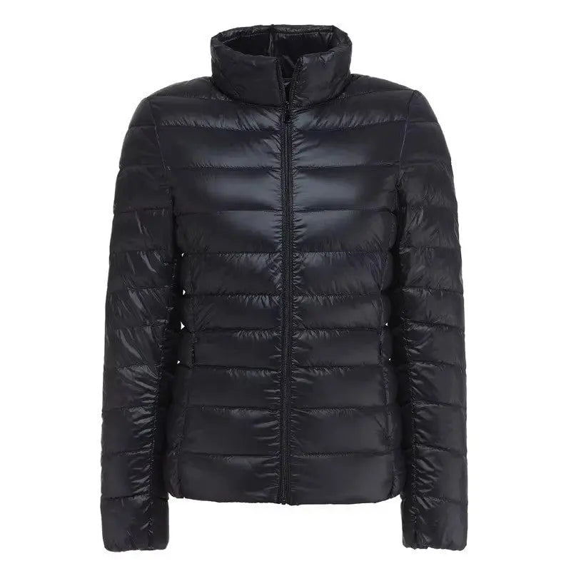 Women Fall Jacket Fashion Short Ultra Lightweight Packable Puffer Coats Female Down Warm Slim Fit RosyasT