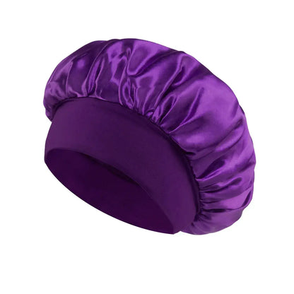 1pcs Soft Silk Satin Lined Bonnet Large Satin Hair Bonnet Household Sleep Shower Cap Hair Wrap Cover for Long Hair Salon Tool RosyasT