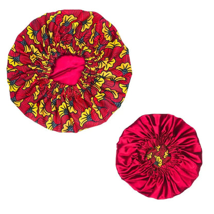 New Extra Large Women African Pattern Print Fabric Ankara Bonnets Satin Lined Bonnets Night Sleep Hat Ladies Turban Wholesale RosyasT