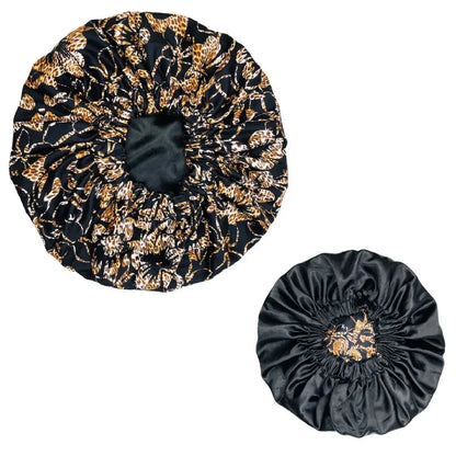 New Extra Large Women African Pattern Print Fabric Ankara Bonnets Satin Lined Bonnets Night Sleep Hat Ladies Turban Wholesale RosyasT