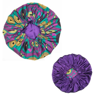 New Extra Large Women African Pattern Print Fabric Ankara Bonnets Satin Lined Bonnets Night Sleep Hat Ladies Turban Wholesale RosyasT