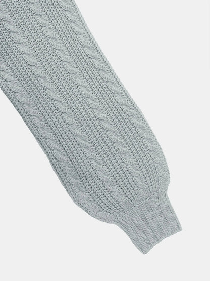 Autumn and winter women's round neck solid color button rope loose and versatile woolen pullover top RosyasT