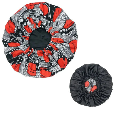 New Extra Large Women African Pattern Print Fabric Ankara Bonnets Satin Lined Bonnets Night Sleep Hat Ladies Turban Wholesale RosyasT