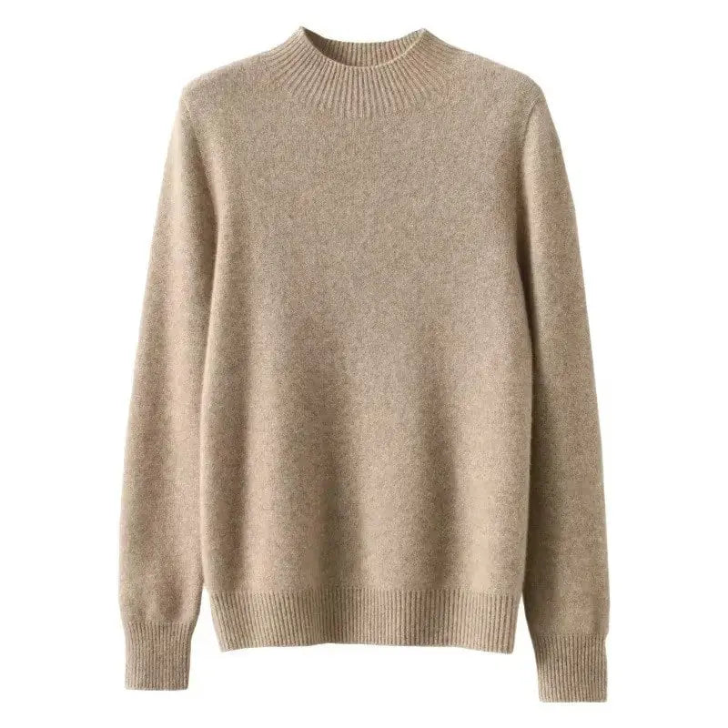 Half High Collar Women's Sweater Autumn & Winter Basic Knitwear Long Sleeve  Pullover RosyasT