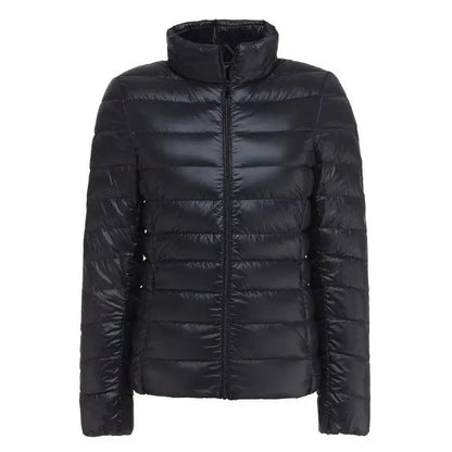 Women Fall Jacket Fashion Short Ultra Lightweight Packable Puffer Coats  Female Down Warm Slim Fit RosyasT